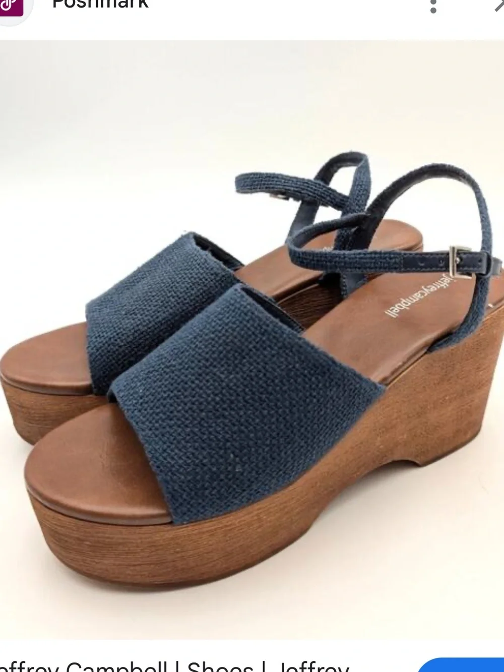 Jeffrey Campbell On Deck Wooden Wedge Platform Sandals